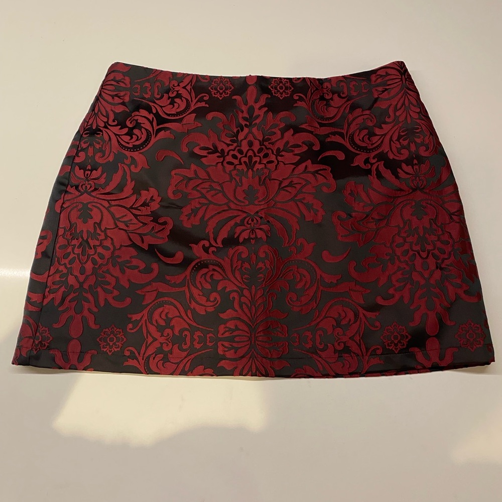 Forever 21 Red and Black Mini Pencil Skirt